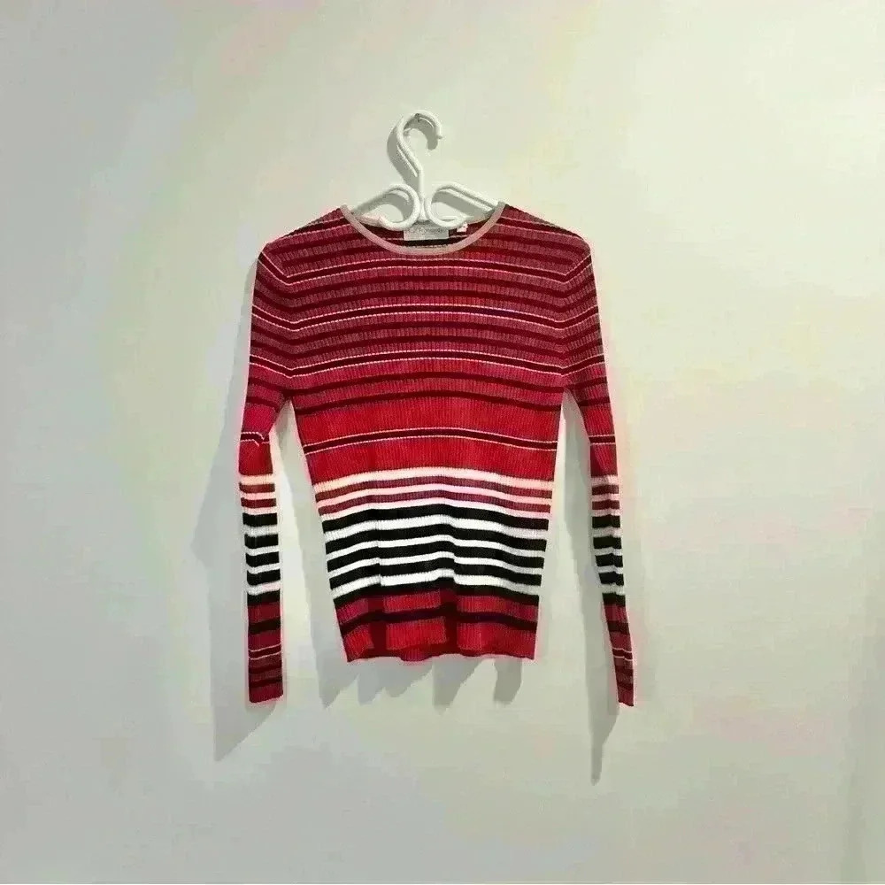 San Francisco | vintage red stripped long sleeve knit sweater  womens medium